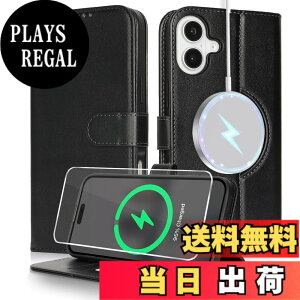 �y���������zSZBQBmagsafePW for iPhone16 leather case �F�F�u���b�N�A�T�C�Y�FiPhone 16 Plus
