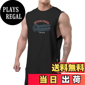 【送料無料】[OROLN] タンクトップ メンズ ノースリーブ 吸汗速乾 スポーツウェア 筋トレ トレーニング ランニング ジム ウェア 綿混 ゆったり ビッグシルエット 夏服 色：ブラック07、サイズ：2XL