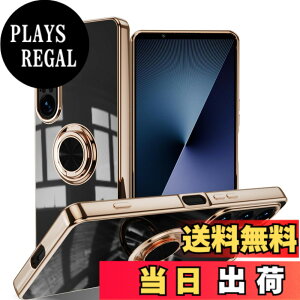 �y���������zLuFiYa �P�[�X �����O�t�� �J�o�[ TPU�f�� �X�^���h�@ �X�}�z�P�[�X �y�� �ϏՌ� ���� �C�菝�h�~ �����h�~ �ԍڃz���_�[ 360°��] �P�[�X �F�F�u���b�N�A�T�C�Y�FSony Xperia 1 VII