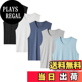 【送料無料】[AYISTELU] トレーニング Tシャツ スリーブレス メンズ タンクトップ 3枚組 フィットネス 吸汗速乾 涼しい インナー 肌着 色：5枚組-ミックスカラ、サイズ：2XL