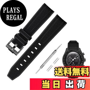 �y���������z[Jumpsunfun] 20mm ���v�o���h for Omega X Swatch Speedmaster MoonSwatch �I���K�ƃX�E�H�b�`�p�V���R���x���g Quick Release �����H��t�� �F�F�u���b�N�D�u���b�N�o�b�N��