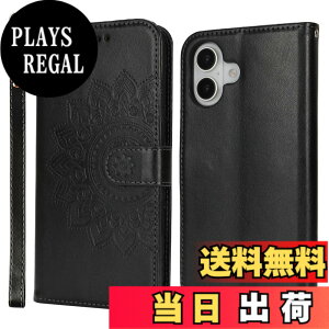 �y���������zR61PUwallet for iPhone16 leather case �F�F�ԕ�-�u���b�N�A�T�C�Y�FiPhone 16 Plus