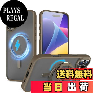 �y���������zMagSafe�Ή��P�[�X 360°���R��]�X�^���h �ϏՌ��� �����O�t�� ���G��ǂ� �S�ʕی� �h�o �F�F�f�U�[�g�`�^�j�E���A�T�C�Y�FiPhone 16Pro �p