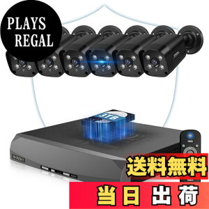 �y���������z�y4K�E800����f�E�o�����ʘb�zPOE�h�ƃJ�����Z�b�g ���O �L���Ď��J���� POE���d 130°���L�p AI�l�̌��m �J���[�Î��^�� NVR�^��@�t�� �F�F�u���b�N6��A�T�C�Y�F32*28*19cm