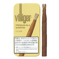 【ドライシガー】（単品）　ビリガープレミアム　No.6・スマトラ・ホワイト（10本入り）　シガリロ系　缶…
