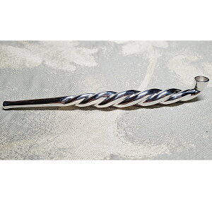 喫煙具・きせる本体 【受注生産】 茂作煙管 手綱煙管 六寸 3本注連縄 全長:約180ミリ 純銀製 火皿の内径:約 ミリ