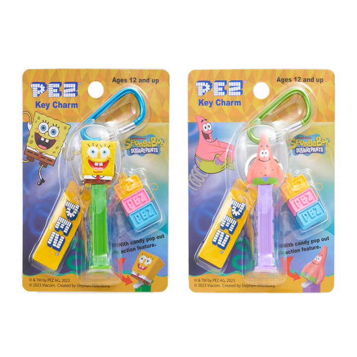 楽天市場】SpongeBob スポンジ・ボブ PEZ ペッツ カラビナキーリング 