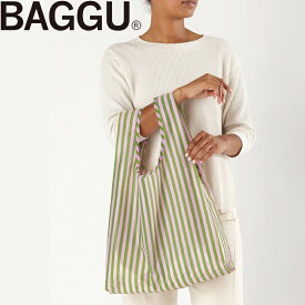 BAGGU スタンダード アボカド×ピンクストライプ