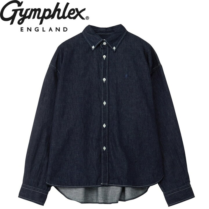 楽天市場】Gymphlex ジムフレックス ボタンダウンシャツ INDIGO BLUE 