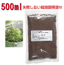 ブロッコリースプラウト種子 500ml（種子のみ）無種子消毒・非遺伝子組換え・高発芽率・健康成分 スルフォラファン 含有品種