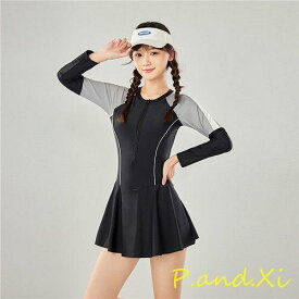 子供 水着 女の子 ワンピース ラッシュガード キッズ 140 150 160 165 170 中学生水着 女子 ワンピース 長袖 みずぎ スイミング スクール子供水着 スイムウェア