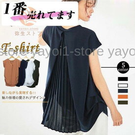 シャツ ブラウス バックフリル tシャツ 半袖 フリル切替 カットソー 無地 トップス Tシャツ 後ろ姿 夏 夏シャツ カジュアル レディース