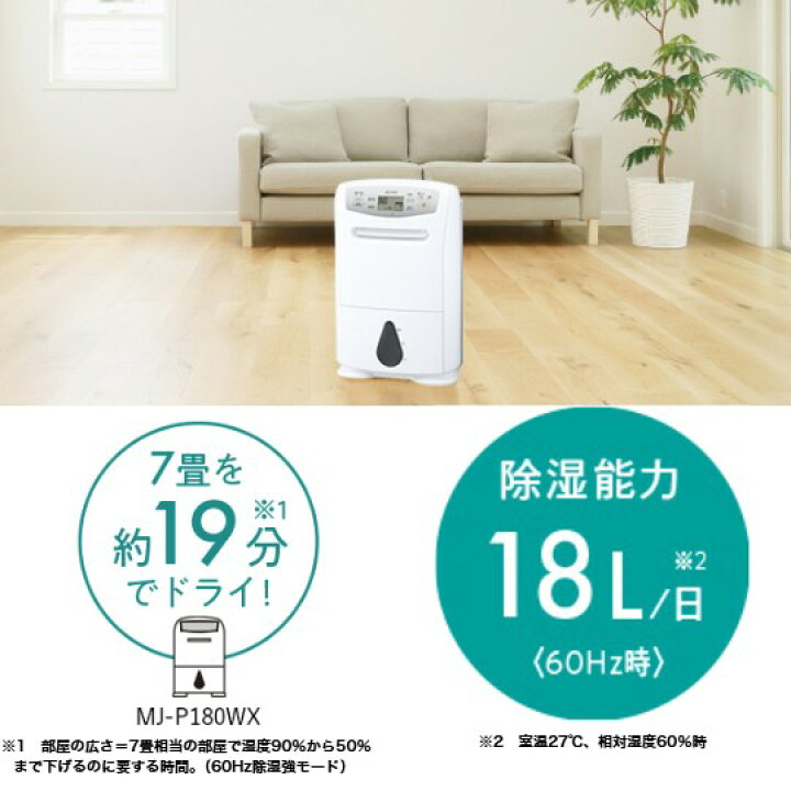 楽天市場】MITSUBISHI 三菱電機 衣類乾燥除湿機 サラリPro MJ-P180WX-W 