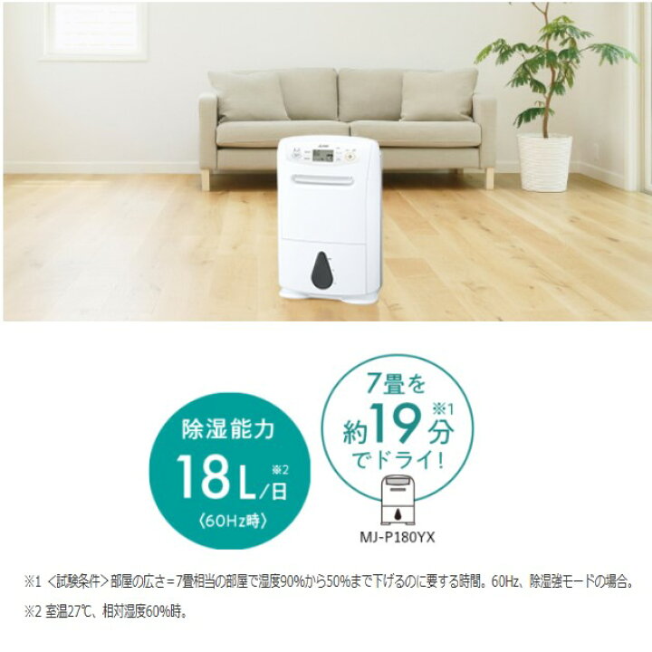 楽天市場】MITSUBISHI 三菱電機 衣類乾燥除湿機 サラリPro MJ-P180YX-W 