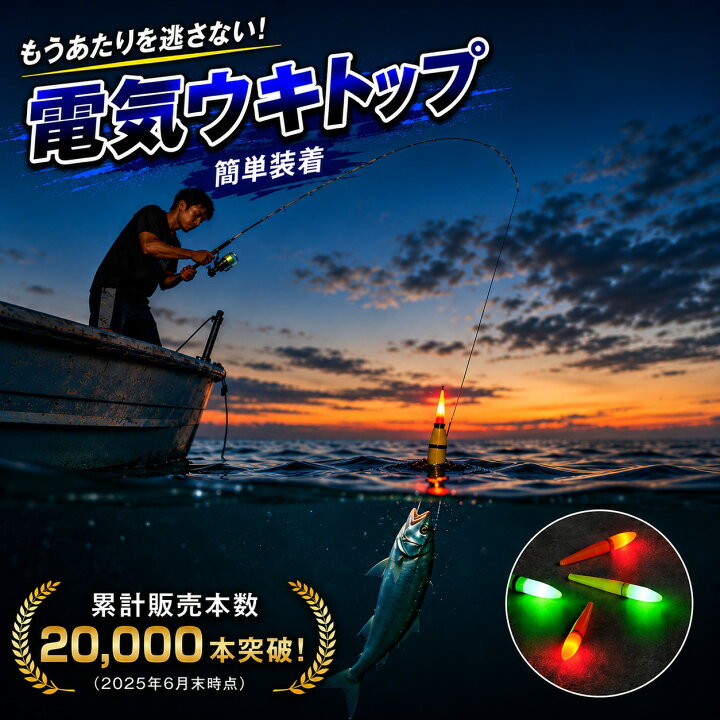 楽天市場】電気ウキ トップ 夜釣り 電池付き LED ライト 夜光ウキ 電気 