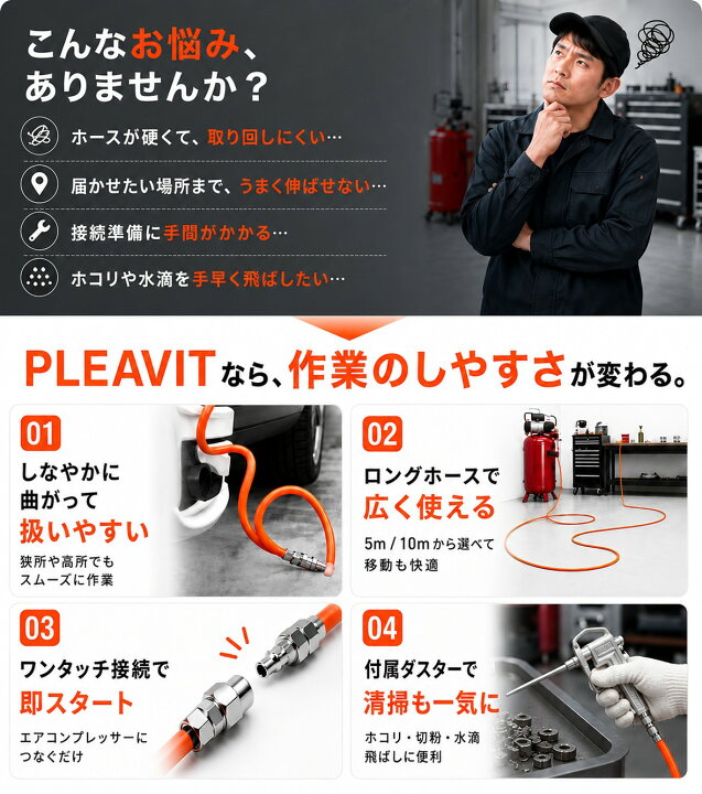 楽天市場】【1位受賞】エアーホースセット エアーダスターガン 