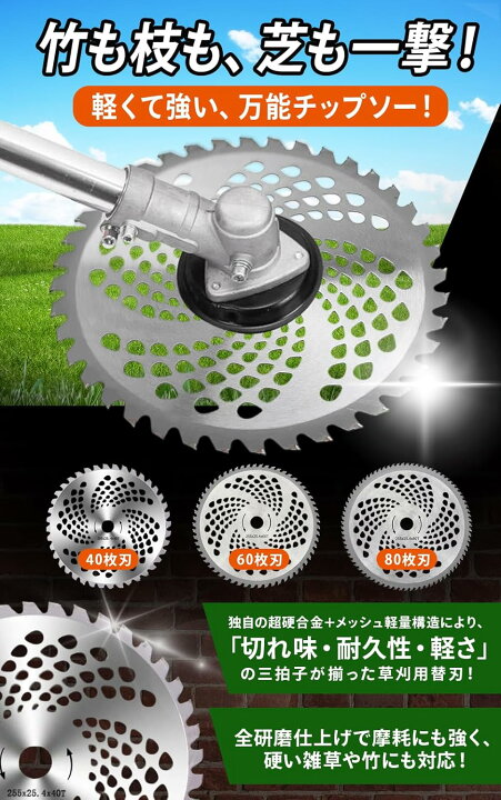 楽天市場】【送料無料】草刈り機 チップソー 255mm 替刃 草刈機 替え刃 