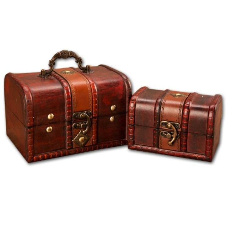 楽天市場】【送料無料】PLEAVIT 宝箱 アンティーク レトロ 宝石箱 木箱  