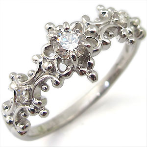 送料無料  ラグジュアリーなアンティークリングプレゼントやエンゲージリング 婚約指輪 にお勧めな指輪 婚約指輪・プラチナ・ダイヤモンド・リング・アンティーク・エンゲージリング