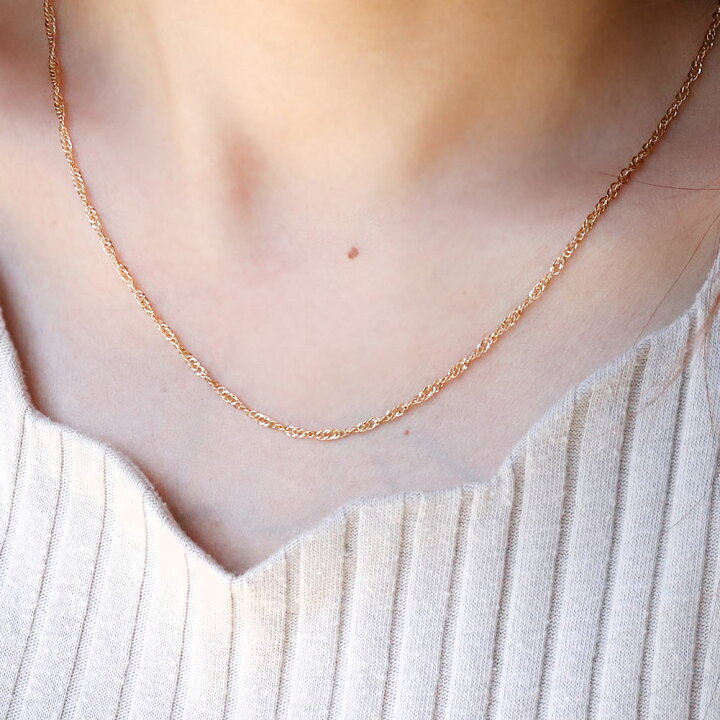 楽天市場】スクリューチェーン ネックレス k18 18金 レディース  