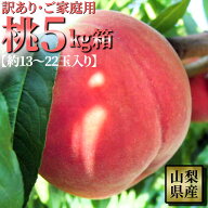 【まもなく終了】桃 訳あり 山梨県産 送料無料 5kg箱 朝どれ もも モモ わけあり 新鮮 不揃い 家庭用 自…