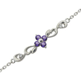 プラチナ ブレスレット 誕生石 レディース Pt900 天然石 選べる誕生石 花 アラベスク 唐草 フラワーモチーフ フォーマル対応 工房直販 ギフト