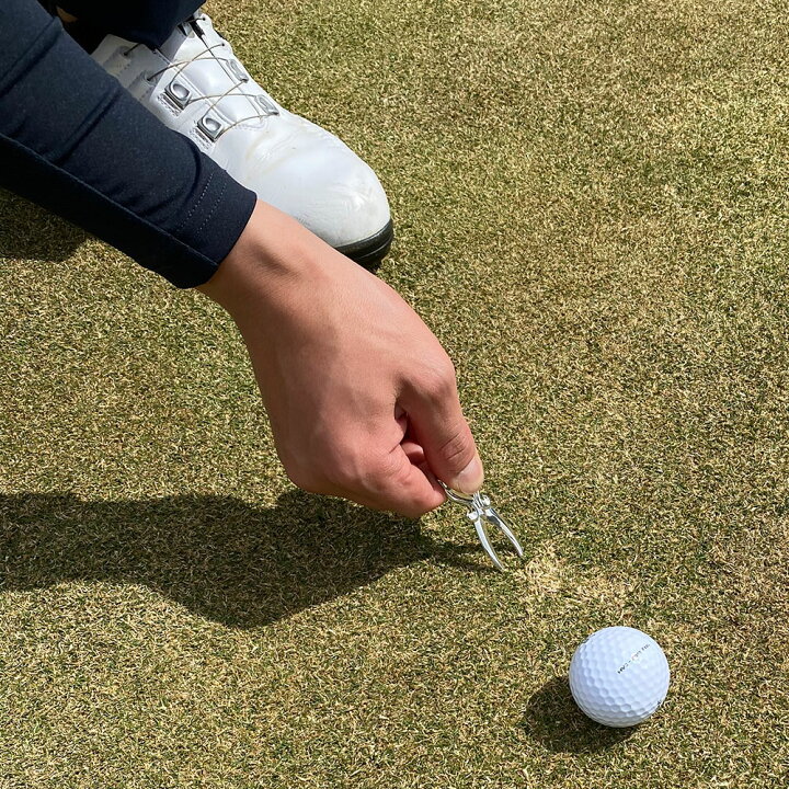 誠実 プレゼント 高級 18金 イニシャル ゴルフ 刻印 ゴルフ用品 18k グリーンフォーク おしゃれ ラウンド用品