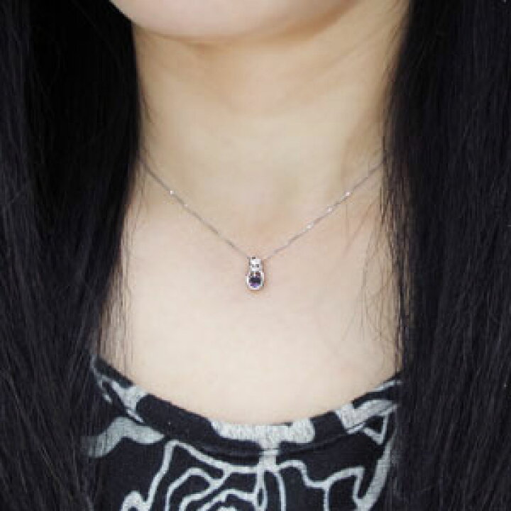楽天市場】プラチナ ネックレス アメジストネックレス サークル  