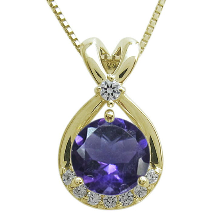 楽天市場】18金 アメジストネックレス 上品 大粒 ペンダント : PLEJOUR 
