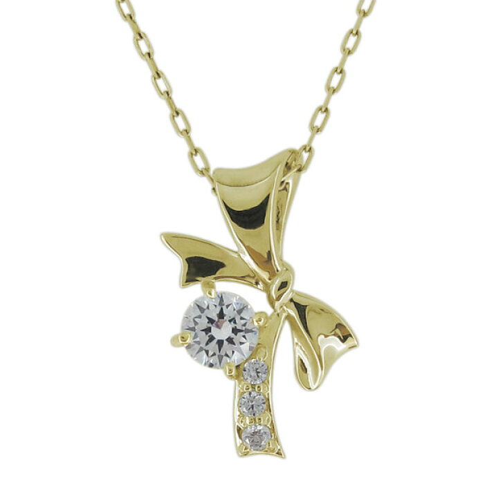 楽天市場】VS(0.25ct) 鑑定書付ダイヤモンド リボン ネックレス 18金 