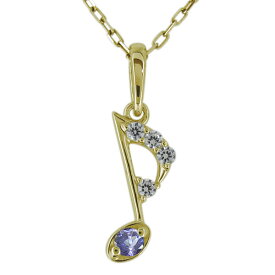 レディースネックレス 音符 選べる誕生石 ペンダント 10金 プレゼント 母の日 2024