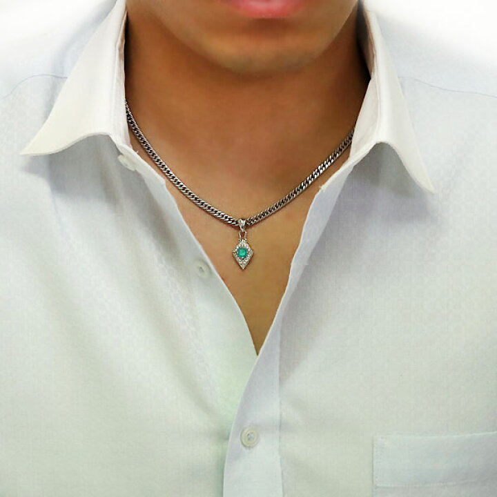 楽天市場】18金 ペンダントトップ k18 メンズ 天然石 エメラルド  