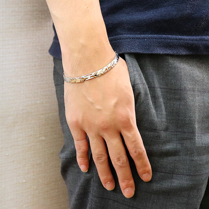 楽天市場 18金 ブレスレット メンズ ダイヤモンド ベルト 幅広 シンプル メンズブレス 地金 18k ブレスレット Plejour プレジュール