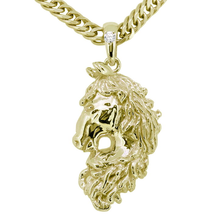 楽天市場 18金 18k 馬 ウマ ネックレス メンズ ゴールド 喜平 ダイヤモンド ペンダント Plejour プレジュール