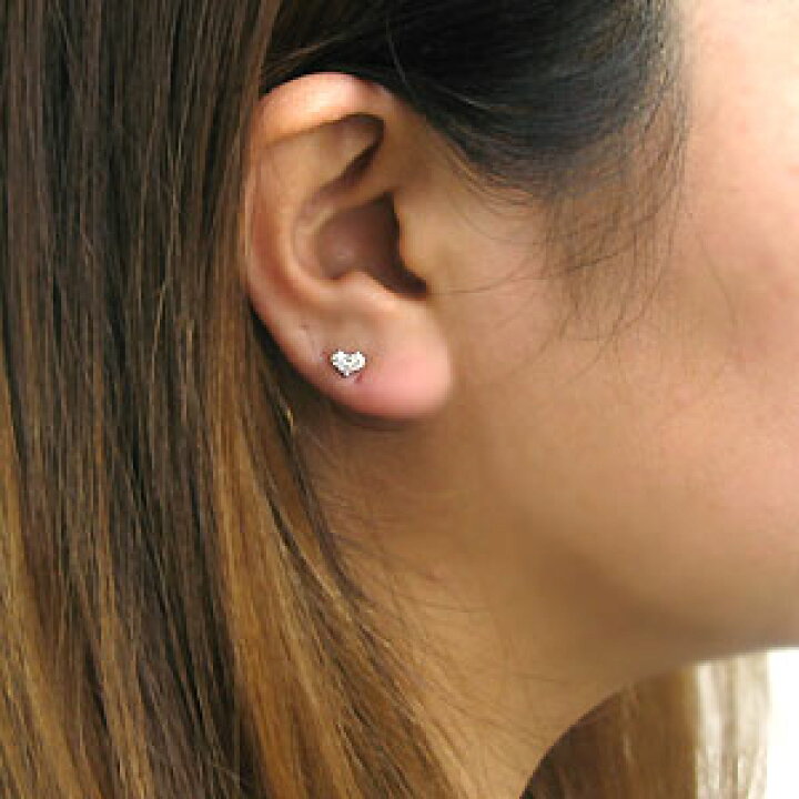 楽天市場】ダイヤモンド ピアス 18金 ハート パヴェピアス : PLEJOUR 