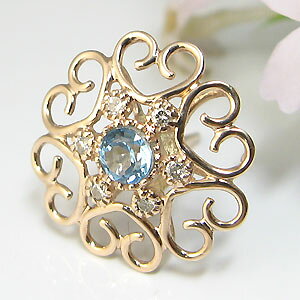 11月誕生石ブルートパーズ・ハートモチーフ・片耳・ピアス