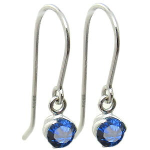 ピアス・サファイア・一粒・シンプル・k10