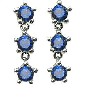 ピアス・k18・トリロジーピアス・王冠・サファイア