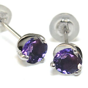 ピアス メンズ セット アメジストピアス 一粒 シンプル おしゃれ 2月誕生石 18金 ゴールド 18k ジュエリー k18