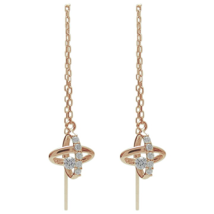 楽天市場】惑星 星 ピアス ダイヤモンド ロングピアス K18  
