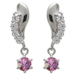 プラチナピアス 結婚10周年 ピンクサファイアピアス 一粒