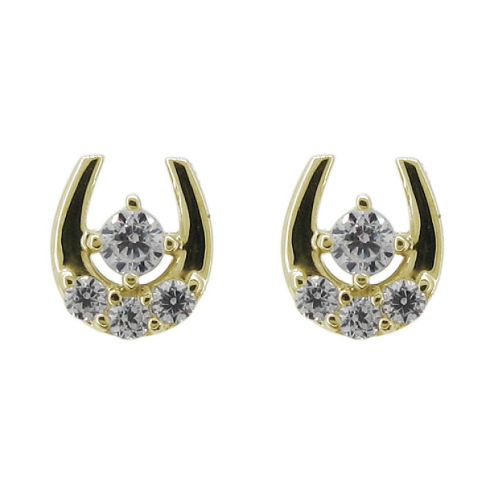 楽天市場】ダイヤモンドピアス レディース 18金 馬蹄モチーフ ホース 