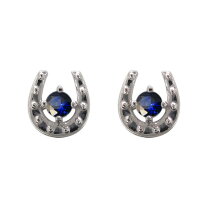 楽天市場】馬蹄 ピアス（種類（宝石）サファイア）（レディース 