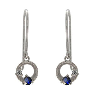 月 星 スター ピアス プラチナ フック 揺れる サファイア レディース プレゼント 母の日 2024