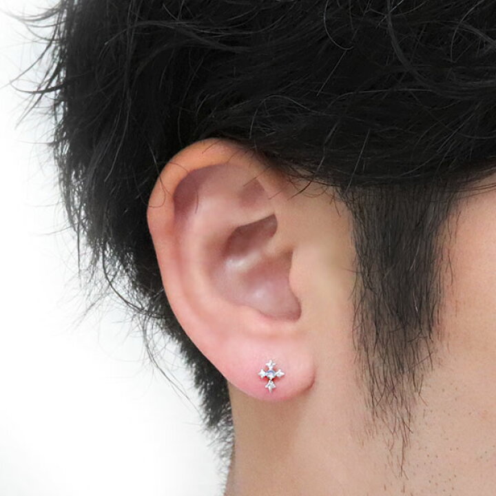 楽天市場】ピアス クロス 十字架 メンズ プラチナ スタッドピアス 