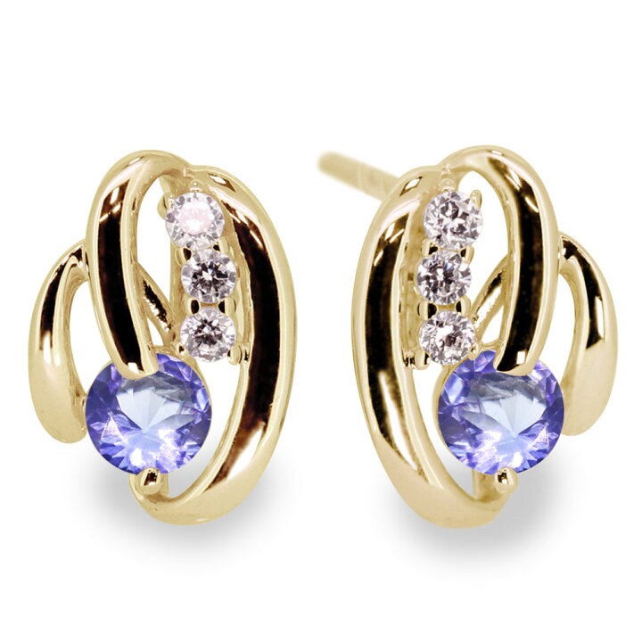 楽天市場】ピアス 18k タンザナイト レディース ゴールド 18金 両耳 