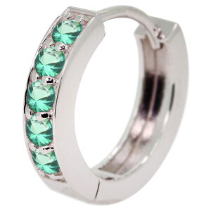 フープピアス メンズ ピアス プラチナ 誕生石 5月 エメラルド 片耳 中折れ 小さめ つけっぱなし エメラルドピアス メンズピアス フープ Pt900 シンプル 男性 女性 ユニセックス 父の日 2024