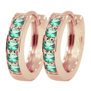 ピアス レディース フープピアス 誕生石 5月 エメラルド 10金 中折れ式 両耳
