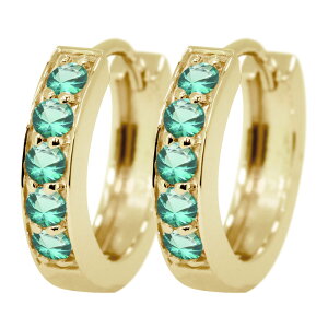 ピアス フープ 小さめ レディース 18k 18金 ゴールド 中折れ フープピアス エメラルド