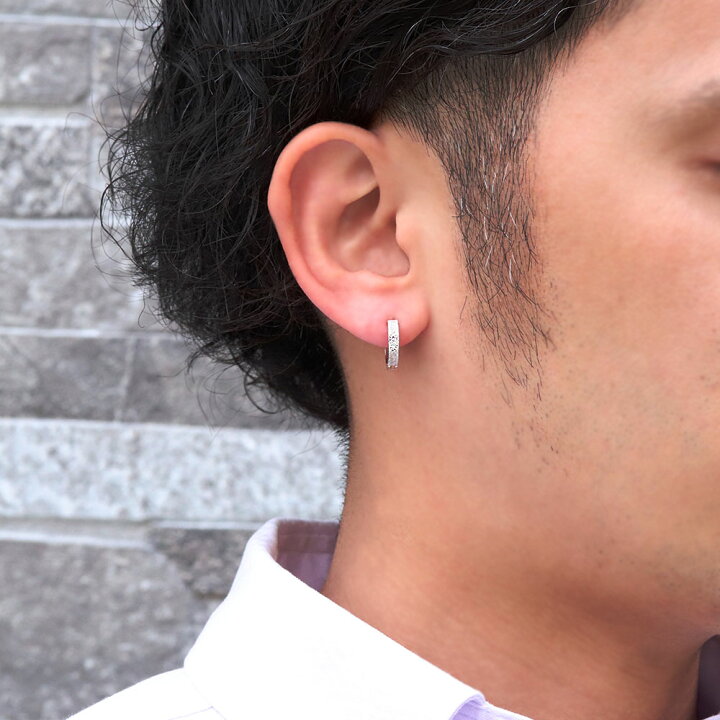 楽天市場 ピアス メンズ リング フープピアス 片耳 中折れ 18金 18k ゴールド 彫り タンザナイト 誕生石 12月 Plejour プレジュール